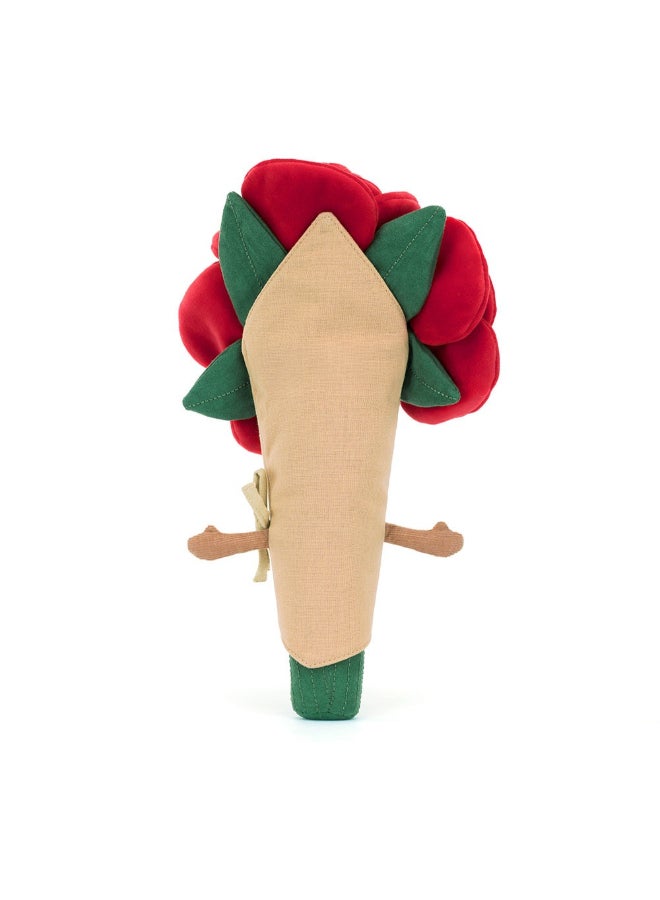 Jellycat دميّة باقة الورد المرحة - لعبة محشوة ناعمة بأرجل كوردية، هدية عيد الحب لطيفة للأطفال والبالغين، مجموعة جليكات، 30 سم - Image 3